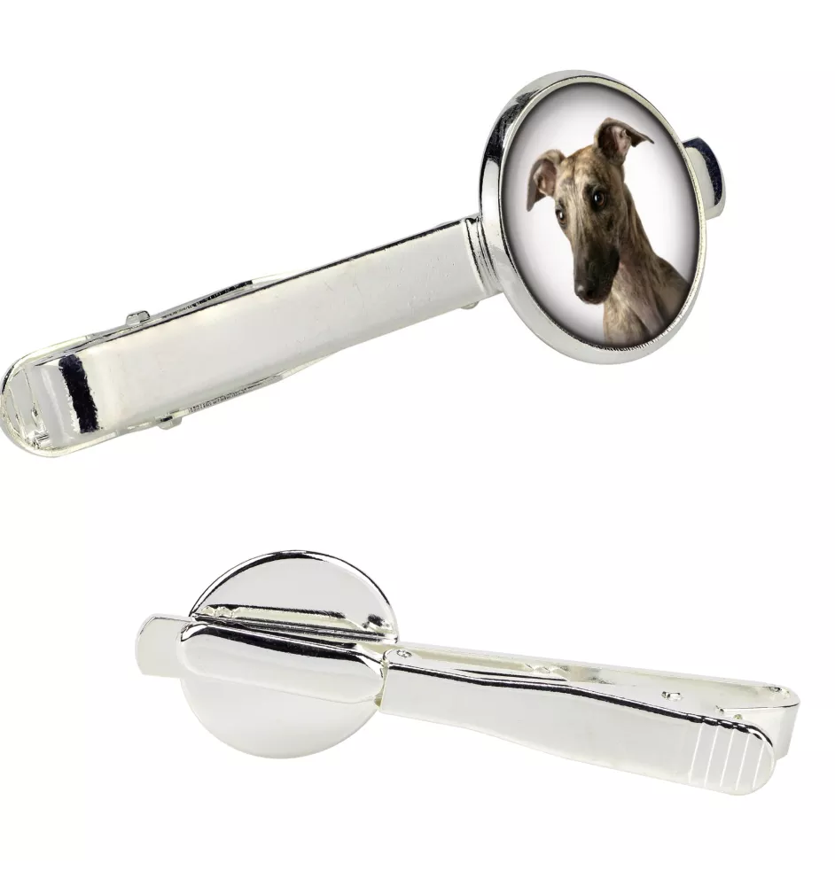 Whippet spinka do krawata w pudełku ze zdjęciem Art-Dog