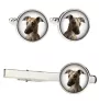Whippet, Lévrier whippet - Boutons de manchette et cravate avec votre photo, accessoire de costume, bijoux pour hommes de la marque Art-Dog.