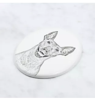 Xoloitzcuintle, Xolo, Chien nu mexicain, Chien nu du Mexique - une plaque commémorative avec une photo de chien, une plaque funéraire avec une impression, une plaque ovale personnalisée de la marque A