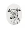 Whippet, Kleiner Englischer Windhund - Gedenktafel mit einem Foto eines Hundes, Grabplatte mit Druck, personalisierte ovale Platte der Marke Art-Dog