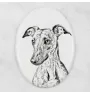 Whippet - commemorative plaque with a photo of a dog, tombstone with a print, personalized oval plaque from the Art-Dog brand