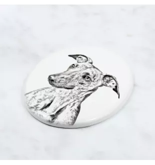 Whippet - commemorative plaque with a photo of a dog, tombstone with a print, personalized oval plaque from the Art-Dog brand