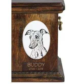 Whippet, Lévrier whippet - une plaque commémorative avec une photo de chien, une plaque funéraire avec une impression, une plaque ovale personnalisée de la marque Art-Dog