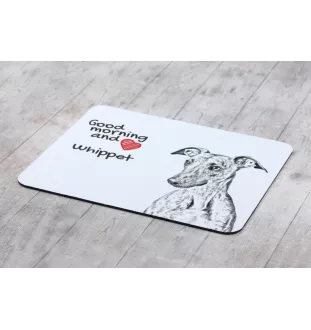 Whippet, Kleiner Englischer Windhund - Mauspad mit Druck, personalisiertes Mauspad mit Hund, einzigartiges Gadget für Büroangestellte von Art-Dog.