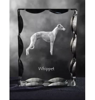 Whippet, Lévrier whippet - cristal avec photo de chien, statuette en verre avec photo, cadre exceptionnel avec photo de la marque Art-Dog