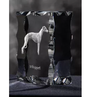 Whippet, Lévrier whippet - cristal avec photo de chien, statuette en verre avec photo, cadre exceptionnel avec photo de la marque Art-Dog