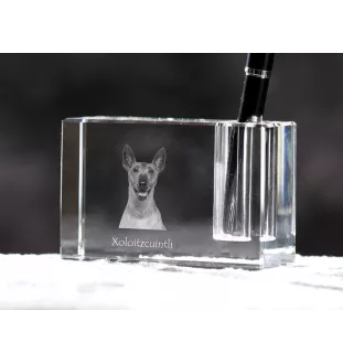 Nagi pies meksykański penholder kryształowy z psem Art-Dog