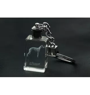 Whippet, Lévrier whippet - Porte-clés en cristal avec photo de chien, porte-clés lumineux, cadeau unique de la marque Art-Dog
