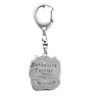 Yorkshire Terrier I - Versilberter Schlüsselanhänger mit Hund, Handtaschen-Dekoration, Rucksack-Anhänger der Marke Art-Dog