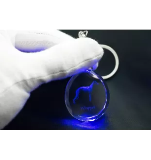 Whippet brelok do kluczy owalny z psem Art-Dog