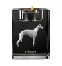 Whippet, Lévrier whippet - Bougeoir avec photo de chien, porte bougie en cristal, cadeau personnalisé par la marque Art-Dog