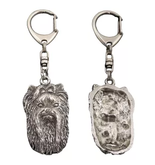 Yorkshire Terrier II - Versilberter Schlüsselanhänger mit Hund, Handtaschen-Dekoration, Rucksack-Anhänger der Marke Art-Dog