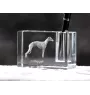 Whippet - Pen stand, crystal organiser with dog photo, unique desk decoration by Art-Dog brand