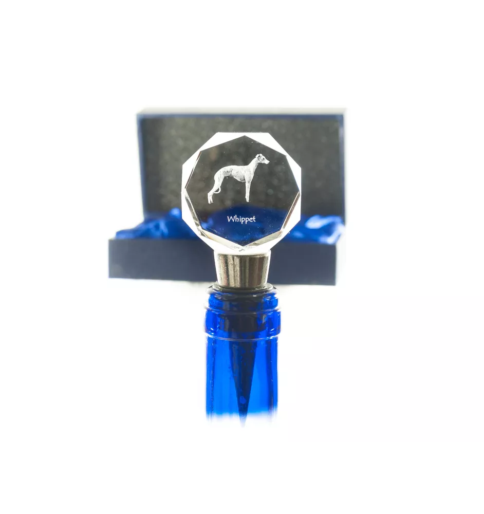 Whippet stopper kryształowy  do wina z psem Art-Dog