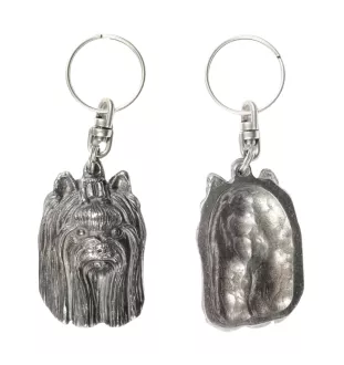 Yorkshire Terrier, Yorkie III - Silver-plated dog pendant, handbag decoration, backpack pendant by Art-Dog brand