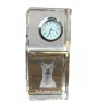 Xoloitzcuintle, Xolo, Chien nu mexicain, Chien nu du Mexique - montre en cristal avec photo, photo de chien dans un cristal, horloge de bureau personnalisée de la marque Art-Dog