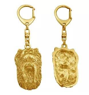 Yorkshire Terrier, Yorkie II - Gilded key ring with dog, handbag decoration, luxury accessory by Art-Dog brand