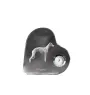 Whippet - crystal clock with a dog picture, heart-shaped shelf clock, personalized standing clock by Art-Dog brand