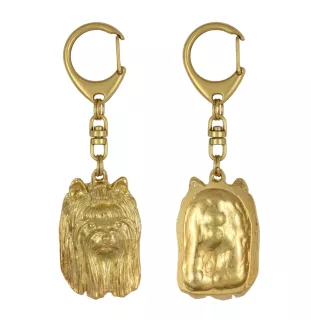 Yorkshire Terrier, Yorkie III - Gilded key ring with dog, handbag decoration, luxury accessory by Art-Dog brand
