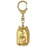 Yorkshire Terrier III - Vergoldeter Schlüsselanhänger mit Hund, Handtaschenschmuck, Luxus-Accessoire der Marke Art-Dog
