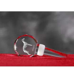 Whippet - Crystal bottle stopper, unique wine stopper with photo, personalised gift for sommelier by Art-Dog brand