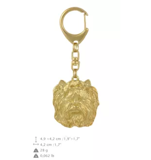 Yorkshire Terrier, Yorkie I - Gilded key ring with dog in gift box, handbag decoration, luxury accessory by Art-Dog brand