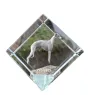 Whippet, Kleiner Englischer Windhund - Kristallwürfel mit Bild, Pferdebild im Kristall, sechseckiger Papierclip der Marke Art-Dog