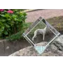 Whippet, Lévrier whippet - un cube de cristal avec une photo, une photo de cheval dans le cristal, un presse-papiers cubique de la marque Art-Dog