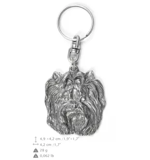 Yorkshire Terrier, Terrier Du Yorkshire, York I - Pendentif argenté avec un chien dans une boîte décorative, décoration de sac à main, pendentif de sac à dos par la marque Art-Dog