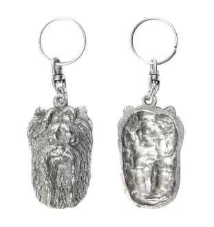 Yorkshire Terrier, Terrier Du Yorkshire, York II - Pendentif argenté avec un chien dans une boîte décorative, décoration de sac à main, pendentif de sac à dos par la marque Art-Dog