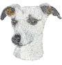 Whippet, Lévrier whippet - écusson en forme de chien, patch brodé, décoration unique pour sac à dos de la marque Art-Dog