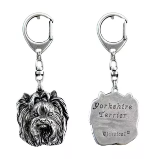 Yorkshire Terrier, Terrier Du Yorkshire, York I - Porte-clés argenté avec un chien dans une boîte cadeau, décoration de sac à main, pendentif de sac à dos par la marque Art-Dog
