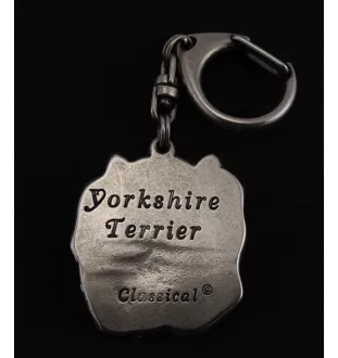 Yorkshire Terrier, Terrier Du Yorkshire, York I - Porte-clés argenté avec un chien dans une boîte cadeau, décoration de sac à main, pendentif de sac à dos par la marque Art-Dog