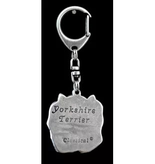 Yorkshire Terrier, Terrier Du Yorkshire, York I - Porte-clés argenté avec un chien dans une boîte cadeau, décoration de sac à main, pendentif de sac à dos par la marque Art-Dog