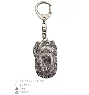 Yorkshire Terrier II - Versilberter Schlüsselanhänger mit Hund in einer Geschenkbox, Handtaschenschmuck, Rucksackanhänger der Marke Art-Dog
