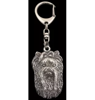 Yorkshire Terrier, Terrier Du Yorkshire, York II - Porte-clés argenté avec un chien dans une boîte cadeau, décoration de sac à main, pendentif de sac à dos par la marque Art-Dog