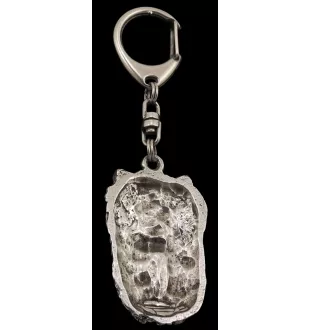 Yorkshire Terrier, Yorkie II - Silver-plated key ring with a dog in a gift box, handbag decoration, backpack pendant by Art-Dog brand