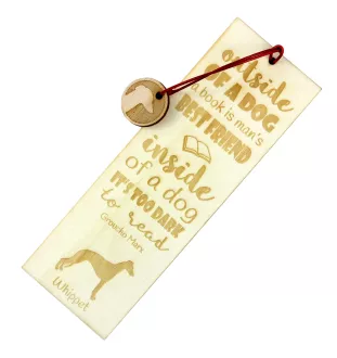 Whippet - dog bookmark, personalized bookmark, gift for bookworm from Art-Dog brand