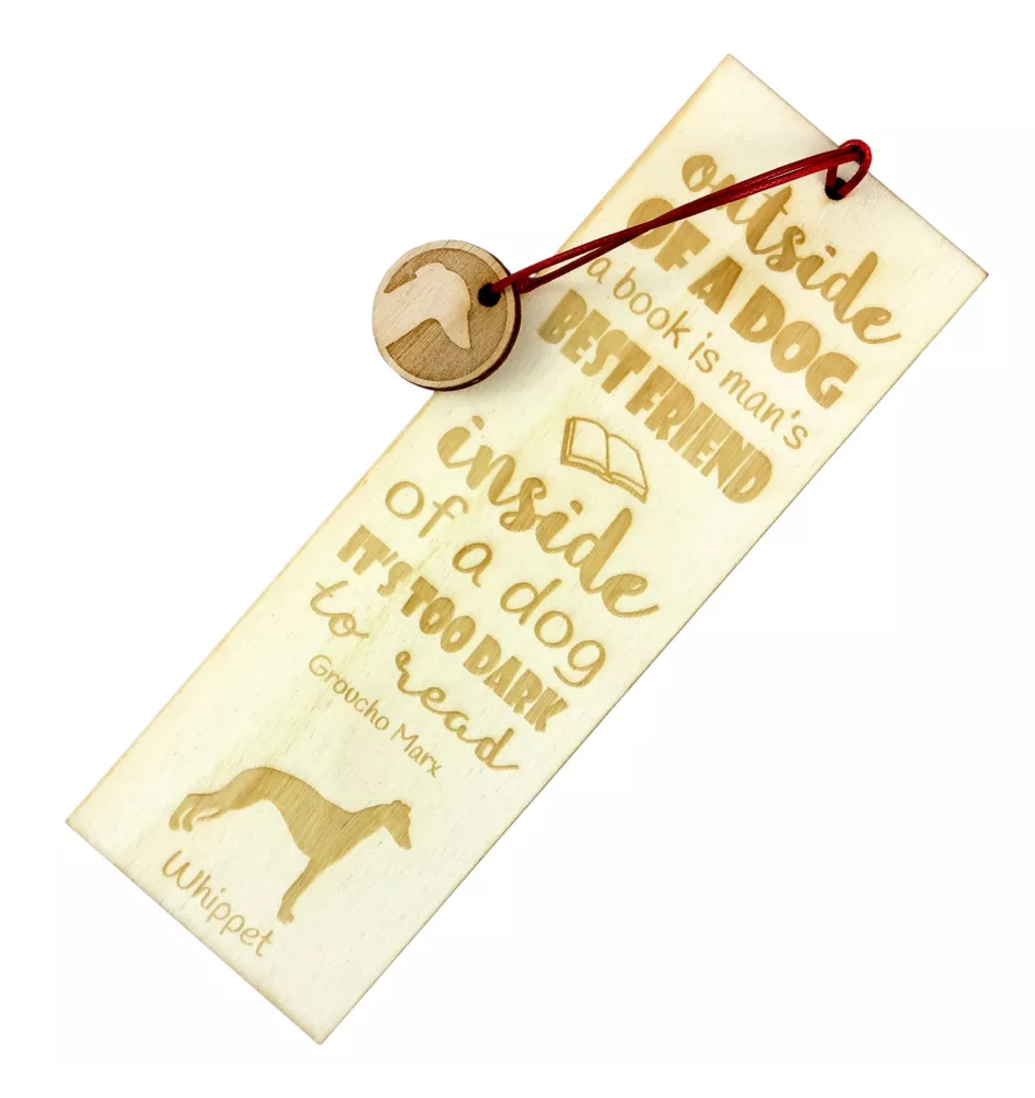Whippet - dog bookmark, personalized bookmark, gift for bookworm from Art-Dog brand