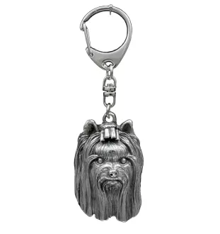 Yorkshire Terrier, Terrier Du Yorkshire, York III - Porte-clés argenté avec un chien dans une boîte cadeau, décoration de sac à main, pendentif de sac à dos par la marque Art-Dog