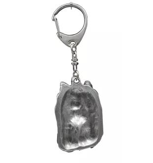 Yorkshire Terrier III - Versilberter Schlüsselanhänger mit Hund in einer Geschenkbox, Handtaschenschmuck, Rucksackanhänger der Marke Art-Dog