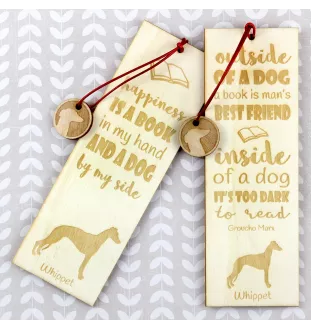 Whippet - dog bookmark, personalized bookmark, gift for bookworm from Art-Dog brand