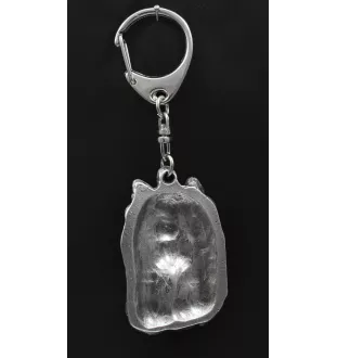 Yorkshire Terrier III - Versilberter Schlüsselanhänger mit Hund in einer Geschenkbox, Handtaschenschmuck, Rucksackanhänger der Marke Art-Dog