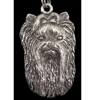 Yorkshire Terrier II - Halskette mit Hund, versilberter Anhänger für Hundefans, einzigartiger Schmuck der Marke Art-Dog