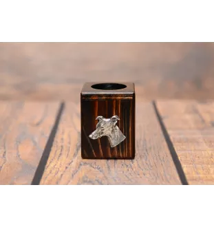 Whippet - wooden candle holder with a dog, a unique souvenir after losing a dog, a handicraft from the Art-Dog brand