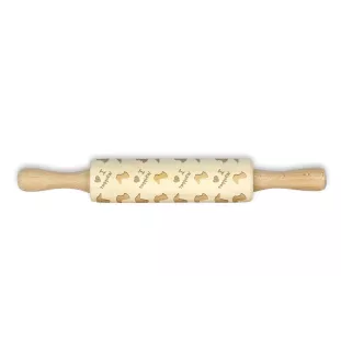 Whippet - small rolling pin with a dog pattern, a rolling pin for children's dough, decorating ceramic clay by Art-Dog brand