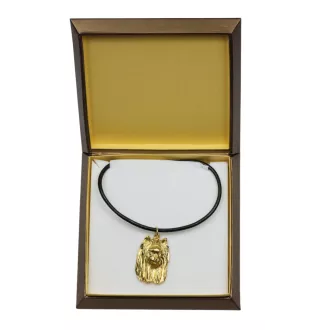 Yorkshire Terrier III - Hundehalsband in Geschenkbox, vergoldeter Anhänger für Hundefans, auffälliger Schmuck von Art-Dog