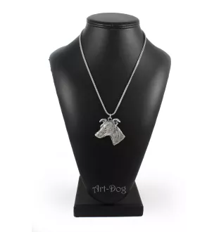 Whippet, Lévrier whippet - un collier avec un chien, un pendentif de chien sur une chaîne en argent, un bijou unique de la marque Art-Dog