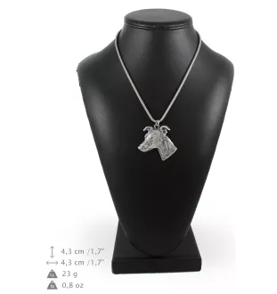 Whippet - necklace with a dog, dog pendant on a silver chain, unique jewelry from the Art-Dog brand