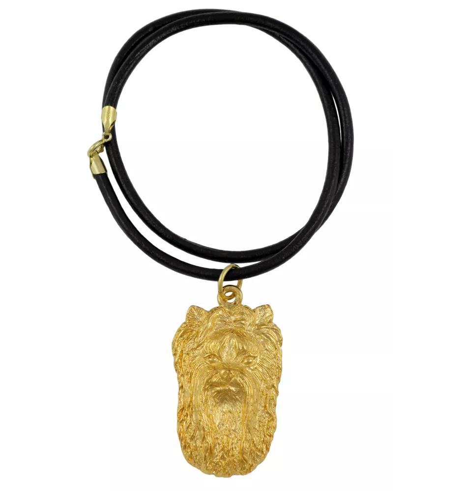 Yorkshire Terrier, Terrier Du Yorkshire, York II - Collier pour chien, pendentif plaqué or pour fan de chien, bijoux uniques de la marque Art-Dog